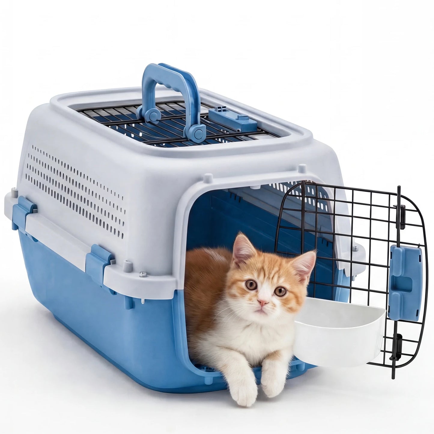 Hard-Shell Pet Carrier for Cats & Small Dogs – Ventilated Travel Crate