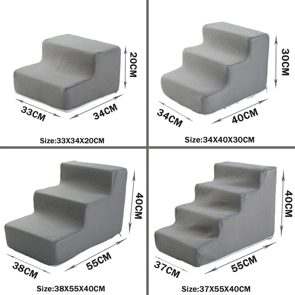 Orthopedic Pet Stairs for Dogs & Cats – Soft Foam, Non-Slip & Washable
