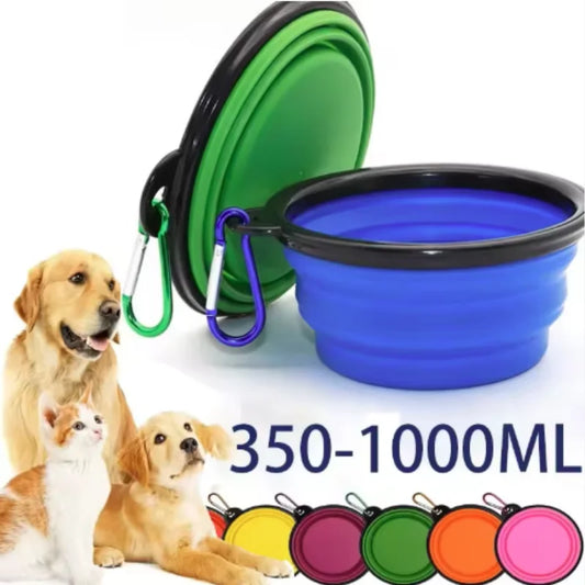 Collapsible Silicone Pet Travel Bowl for Dogs & Cats