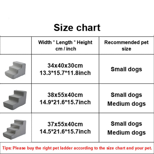 Orthopedic Pet Stairs for Dogs & Cats – Soft Foam, Non-Slip & Washable
