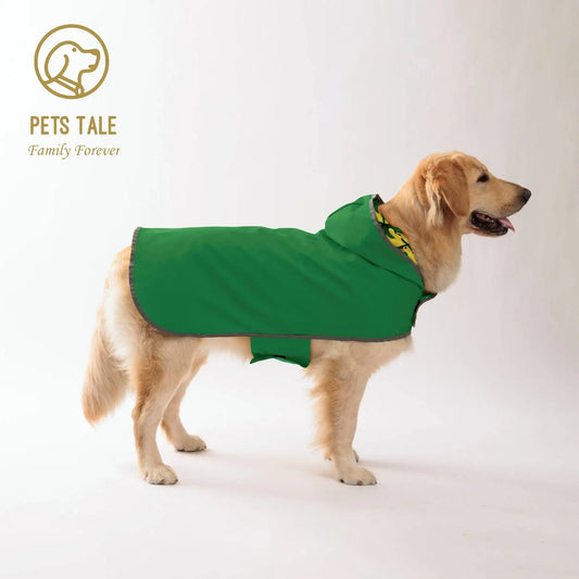 Reversible Waterproof Dog Raincoat – Double-Layer Hooded Jacket