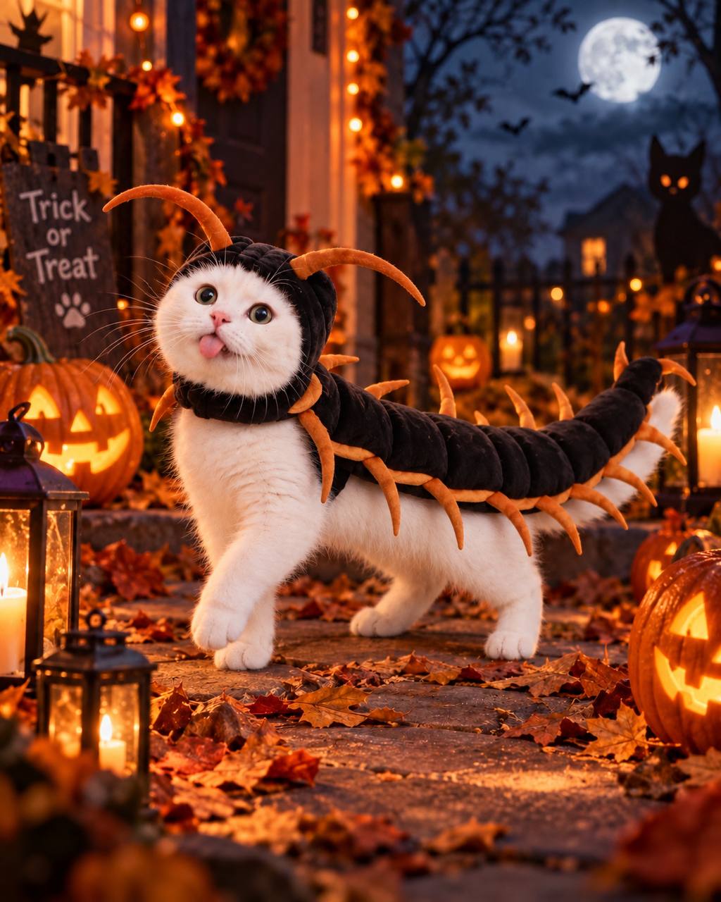 Centipede Devil Cape Costume for Cats