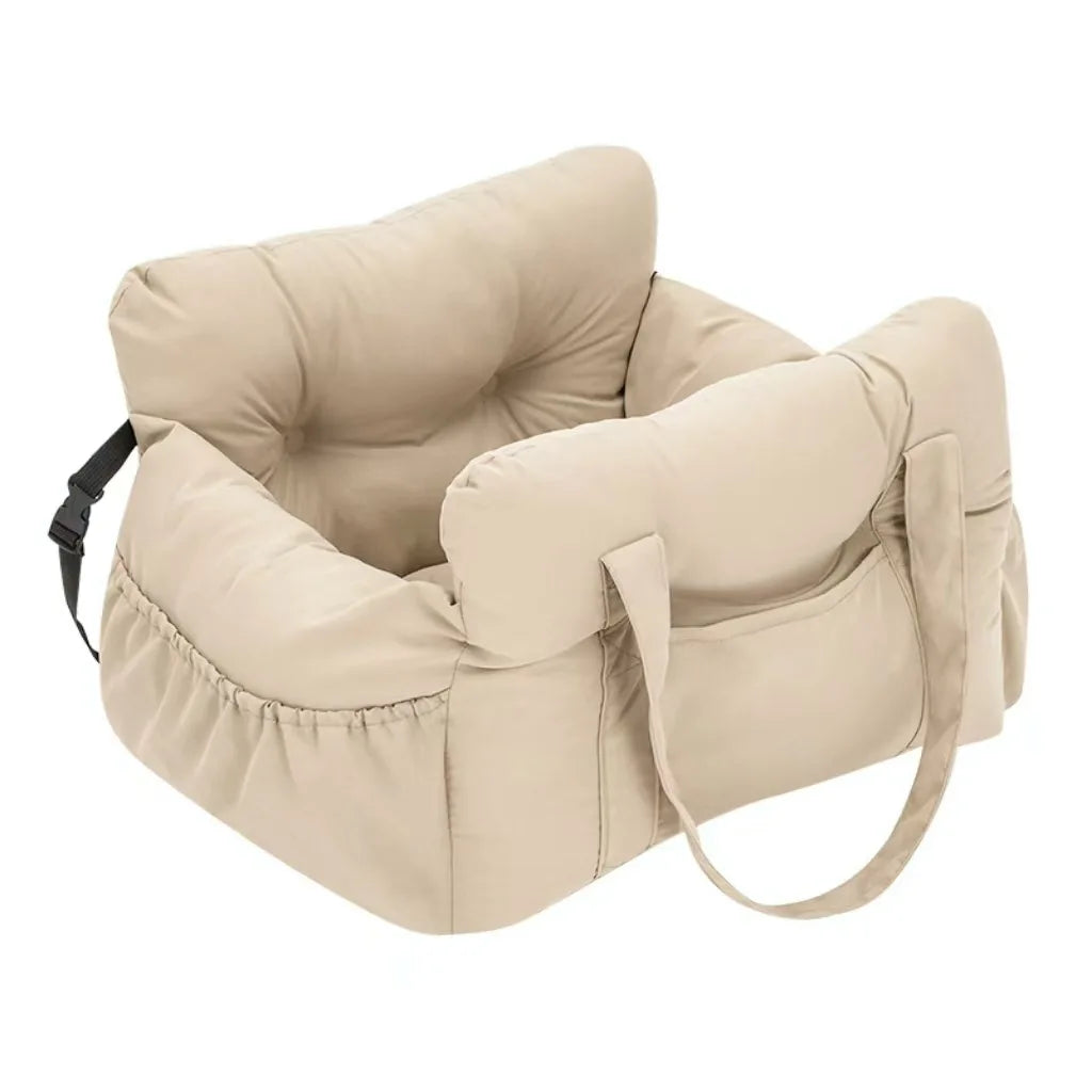 Washable Dog Car Seat with Safety Strap – Portable Travel Bed & Carrier