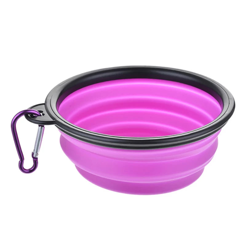 Collapsible Silicone Pet Travel Bowl for Dogs & Cats