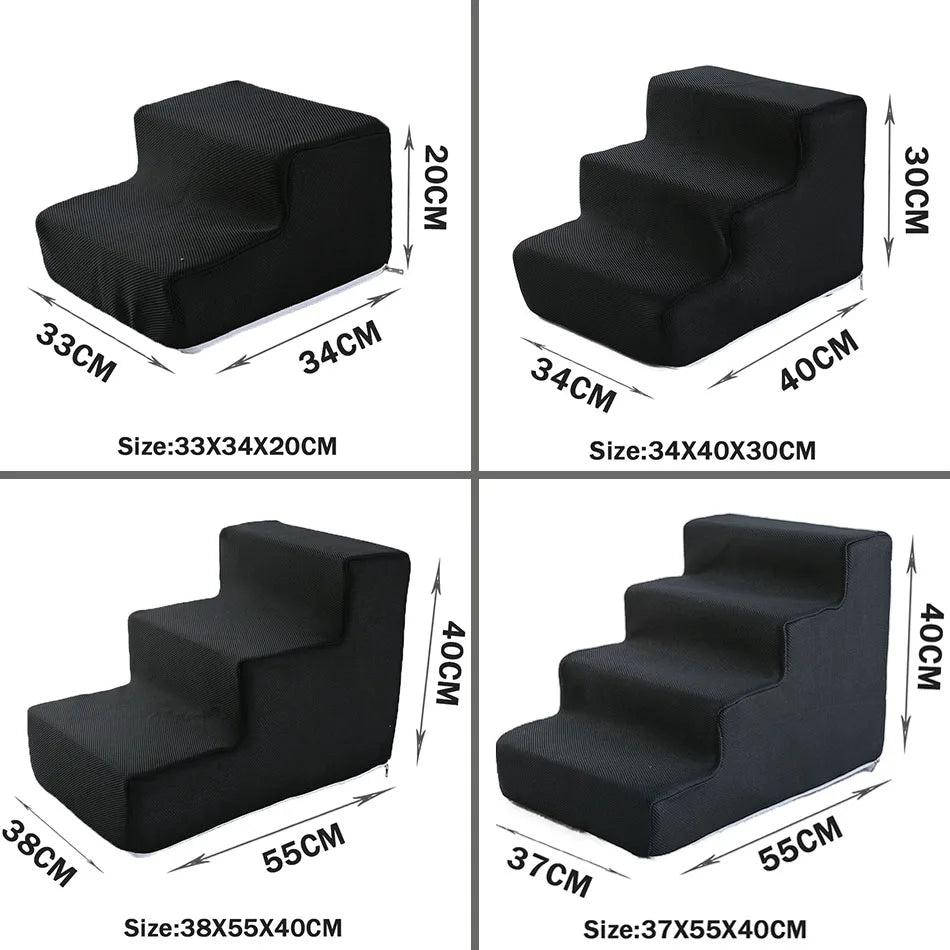 Orthopedic Pet Stairs for Dogs & Cats – Soft Foam, Non-Slip & Washable