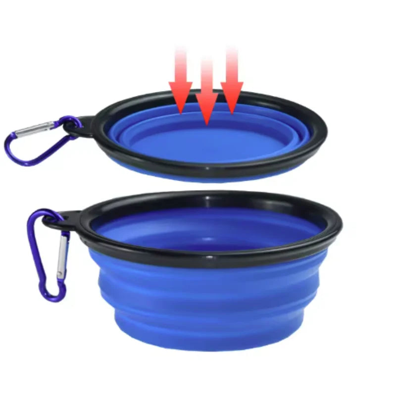 Collapsible Silicone Pet Travel Bowl for Dogs & Cats