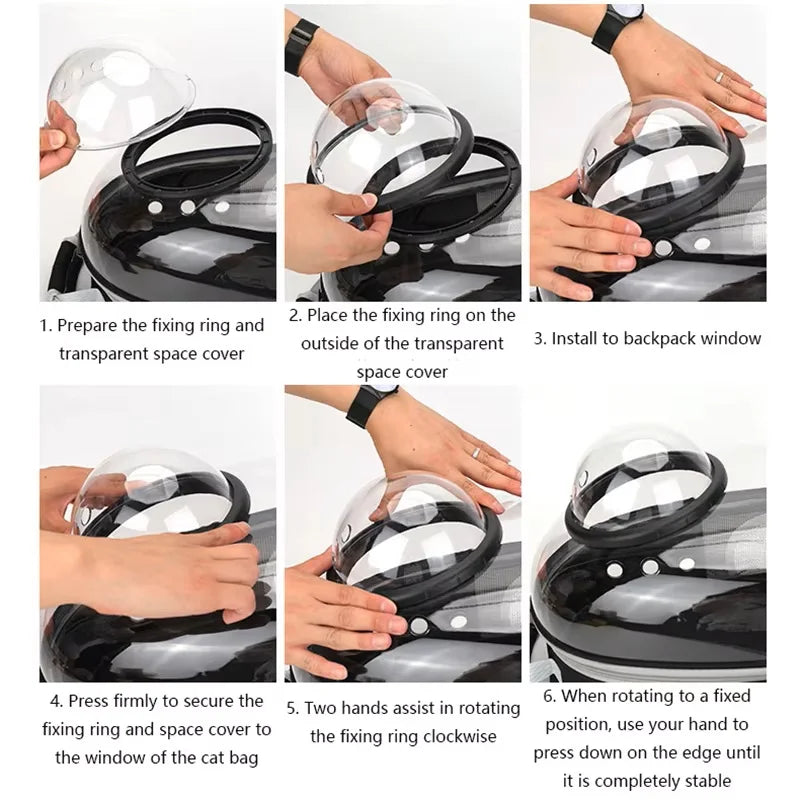 Ventilated Pet Carrier Backpack for Cats & Small Dogs – Transparent Travel Backpack