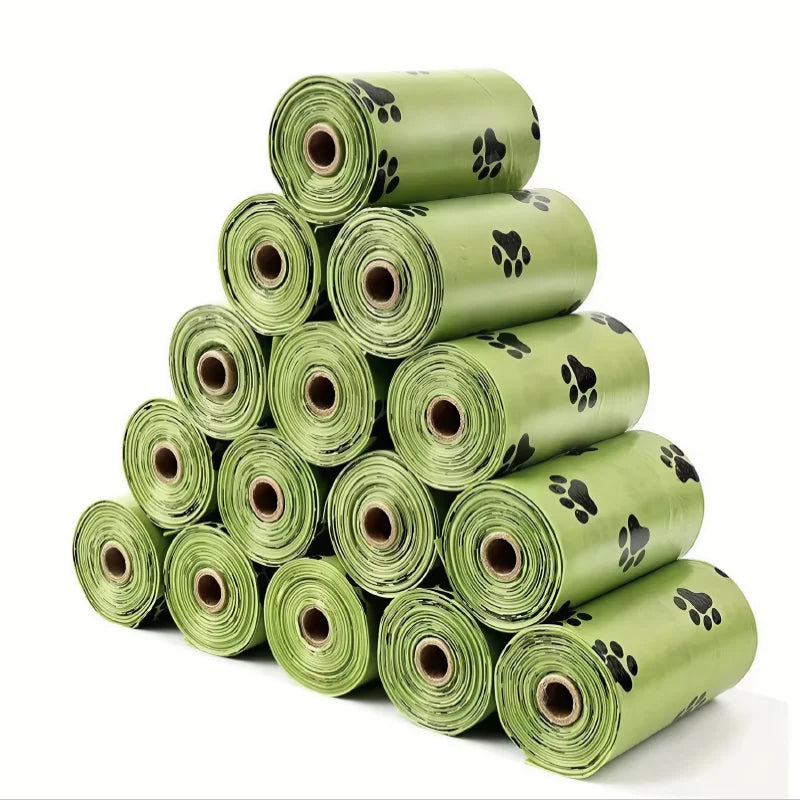 Cornstarch-Based Dog Poop Bags – Leakproof Waste Bag Rolls