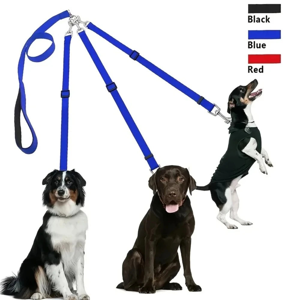 3-in-1 No-Tangle Dog Leash for Multiple Dogs – Padded Handle