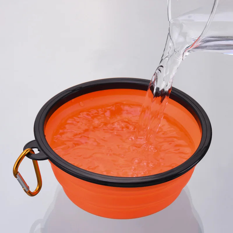 Collapsible Silicone Pet Travel Bowl for Dogs & Cats