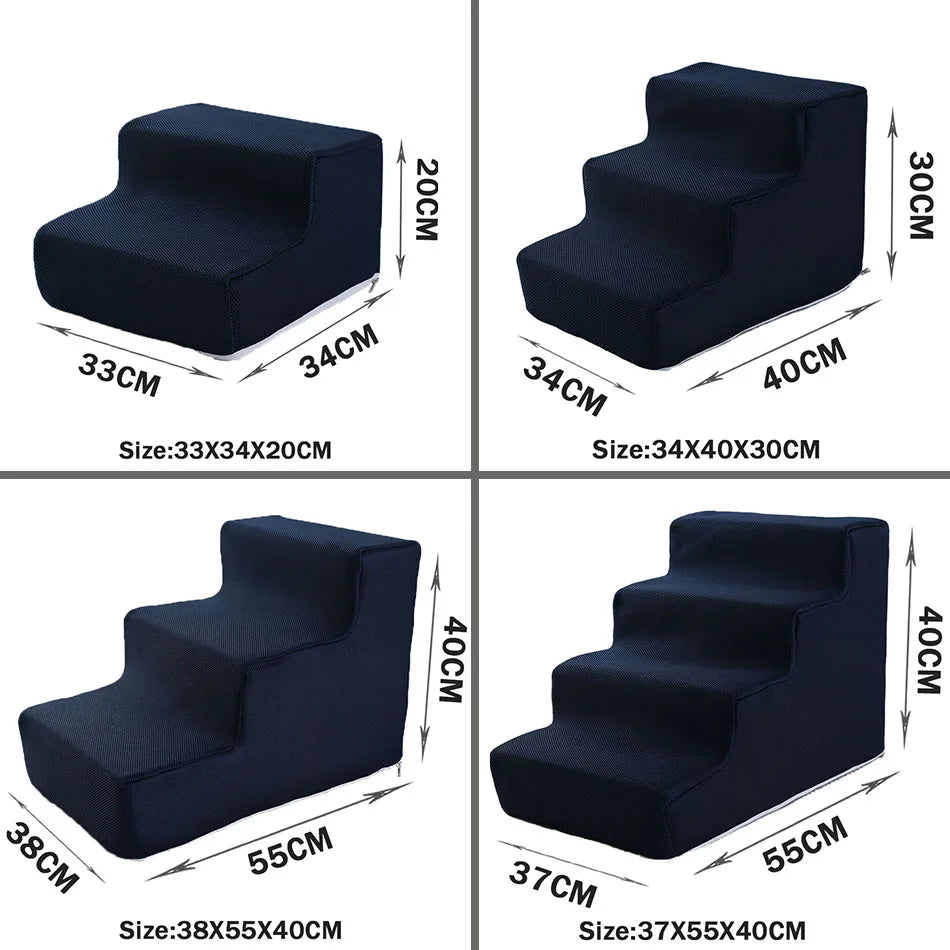 Orthopedic Pet Stairs for Dogs & Cats – Soft Foam, Non-Slip & Washable