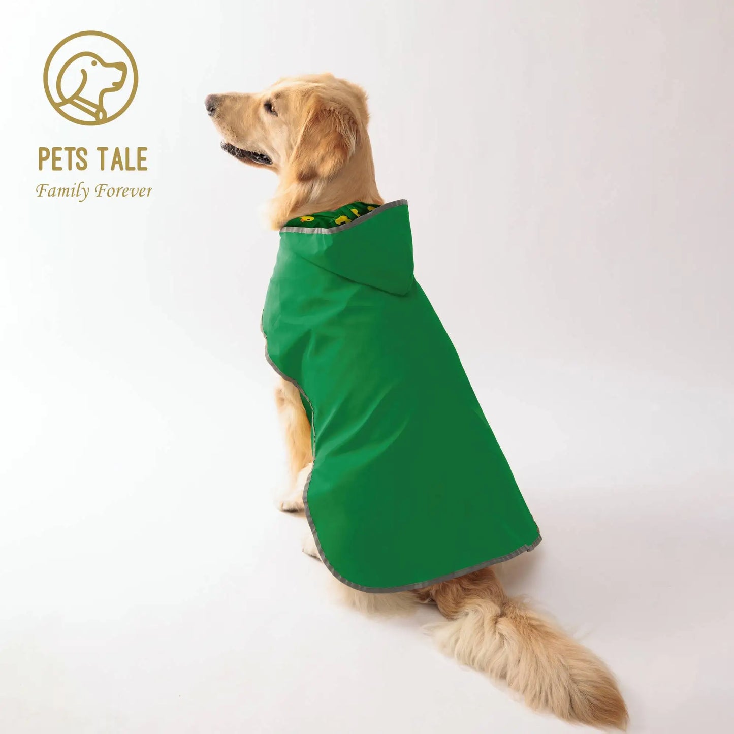 Reversible Waterproof Dog Raincoat – Double-Layer Hooded Jacket