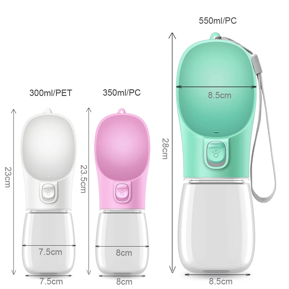 Leakproof Portable Pet Water Bottle with Built-In Travel Bowl