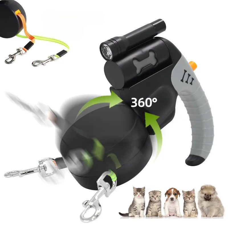 Pawora 360° Dual Retractable Dog Leash