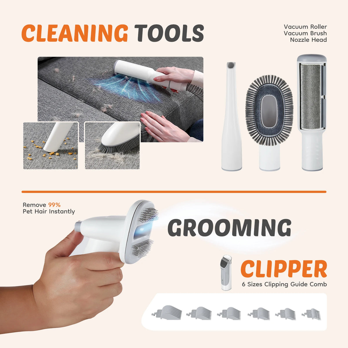 Pawora Pet Grooming Vacuum Kit