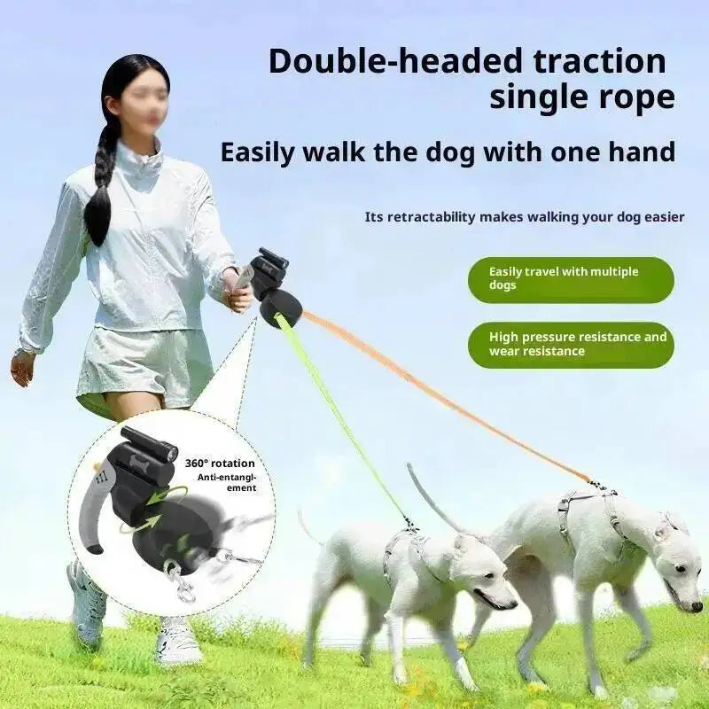 Pawora 360° Dual Retractable Dog Leash