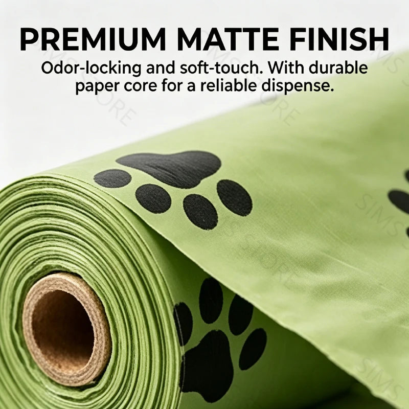 Cornstarch-Based Dog Poop Bags – Leakproof Waste Bag Rolls