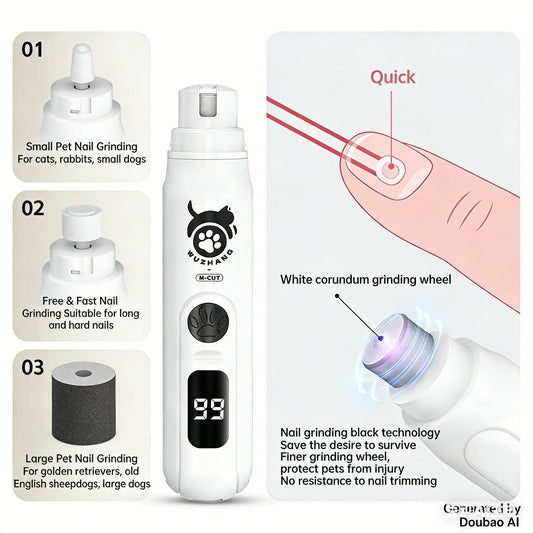 Professional Electric Pet Nail Grinder with LED Display
