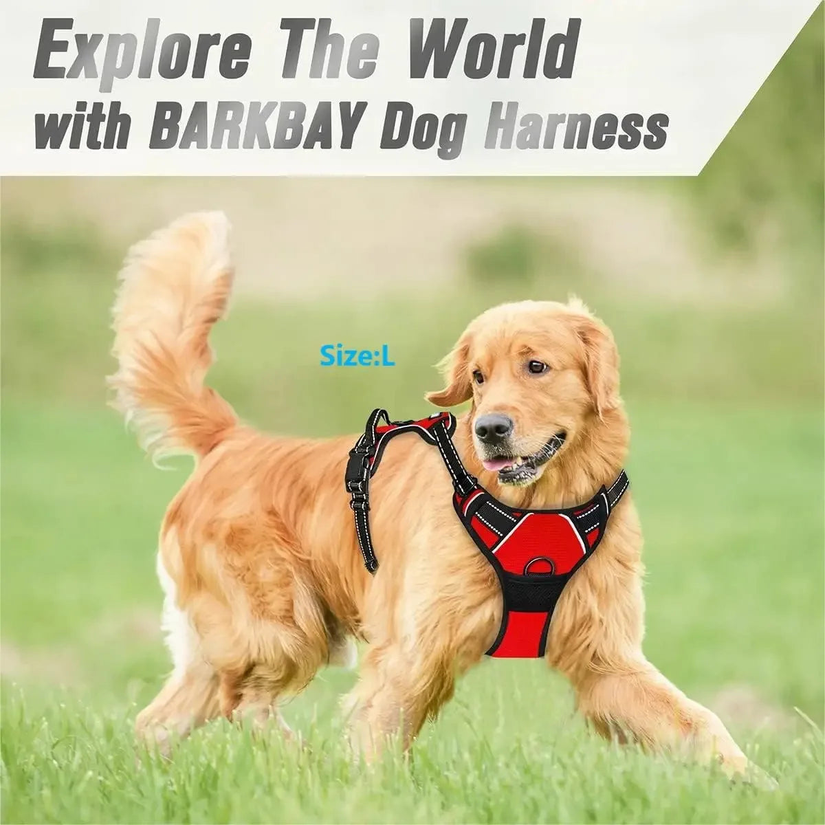 Adjustable No-Pull Dog Harness with Control Handle & Reflective Straps