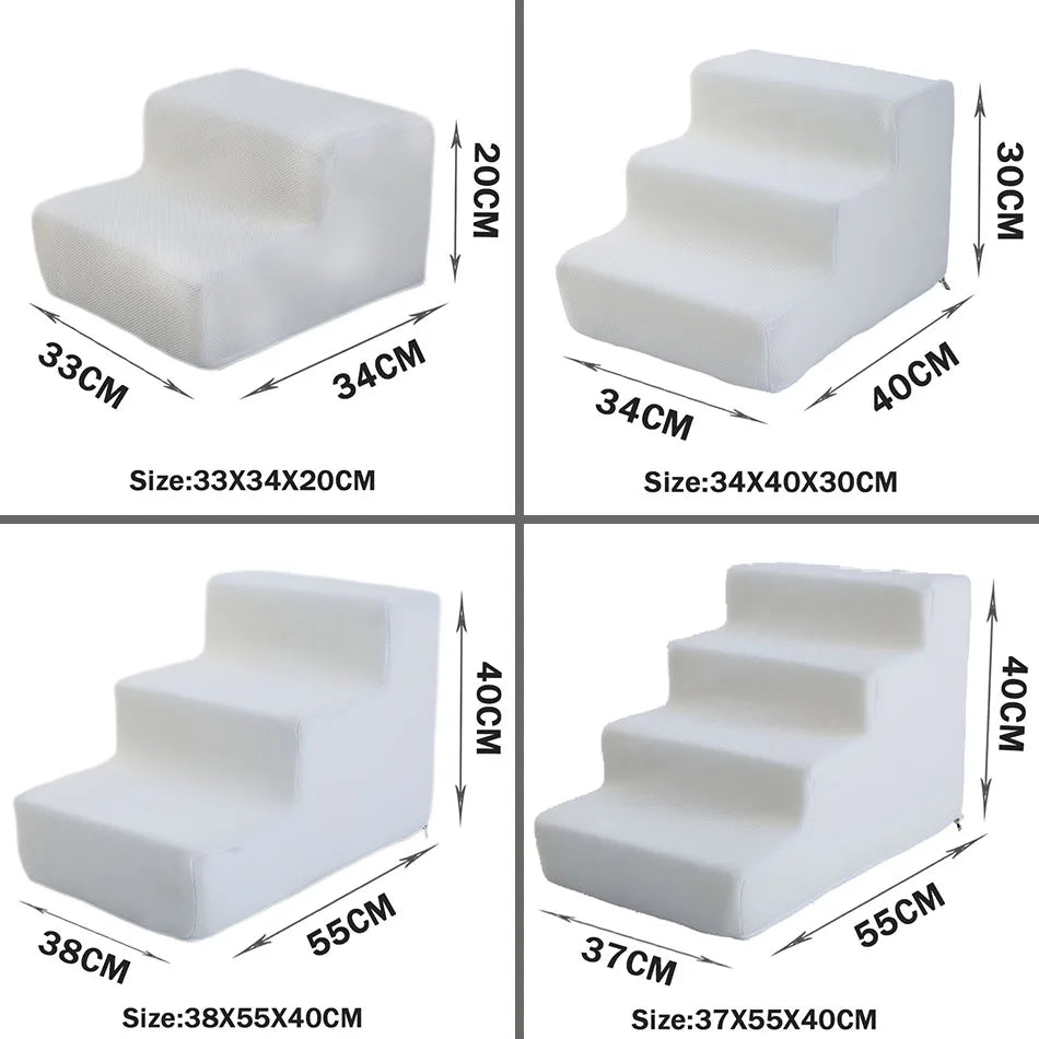 Orthopedic Pet Stairs for Dogs & Cats – Soft Foam, Non-Slip & Washable