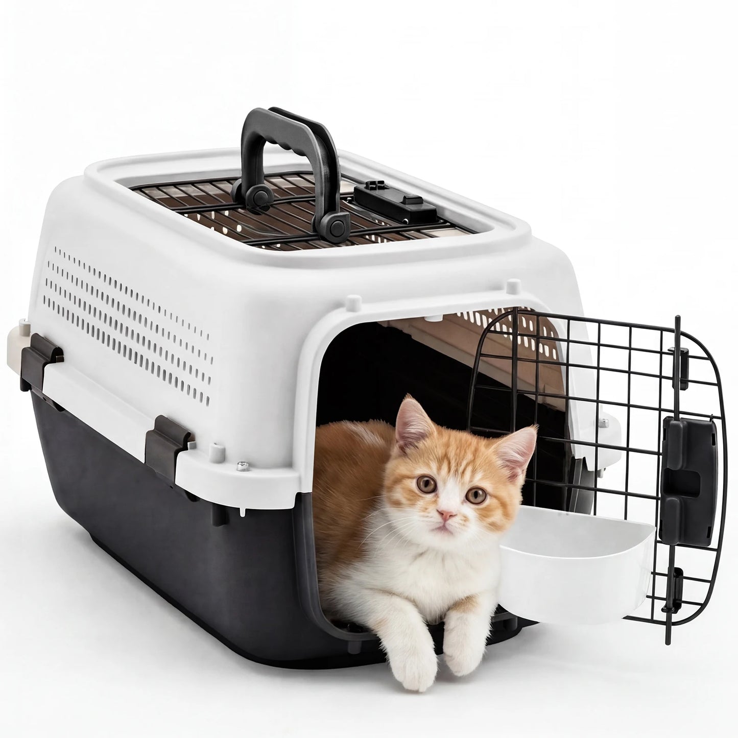 Hard-Shell Pet Carrier for Cats & Small Dogs – Ventilated Travel Crate