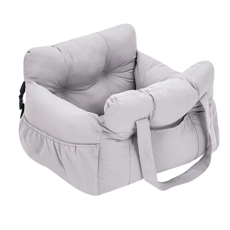 Washable Dog Car Seat with Safety Strap – Portable Travel Bed & Carrier
