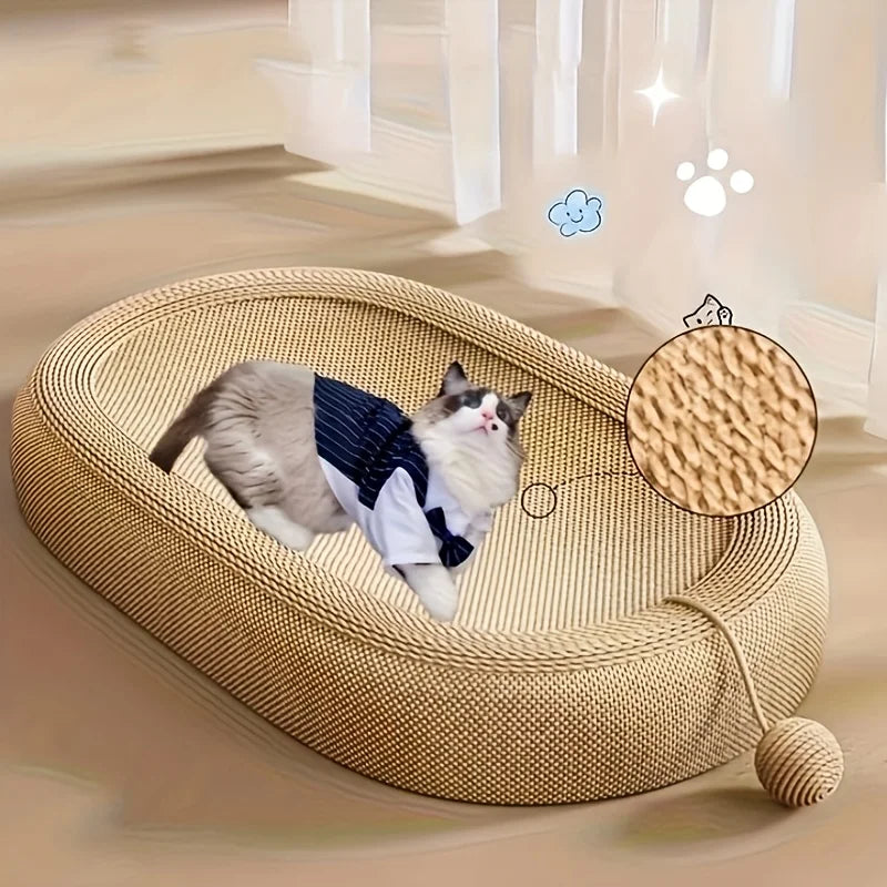 2-in-1 Sisal Cat Lounger & Scratching Bed
