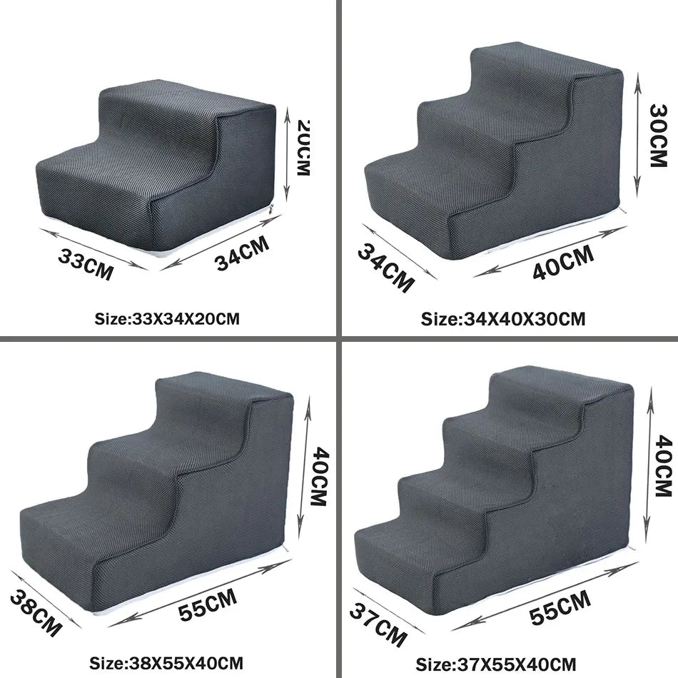 Orthopedic Pet Stairs for Dogs & Cats – Soft Foam, Non-Slip & Washable