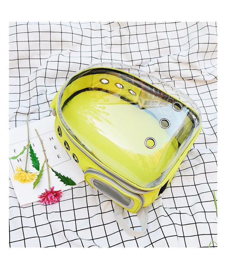 Ventilated Pet Carrier Backpack for Cats & Small Dogs – Transparent Travel Backpack