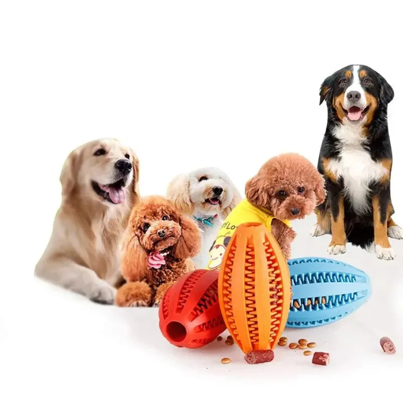 Interactive Dog Chew Ball – Teeth Cleaning Rubber Toy
