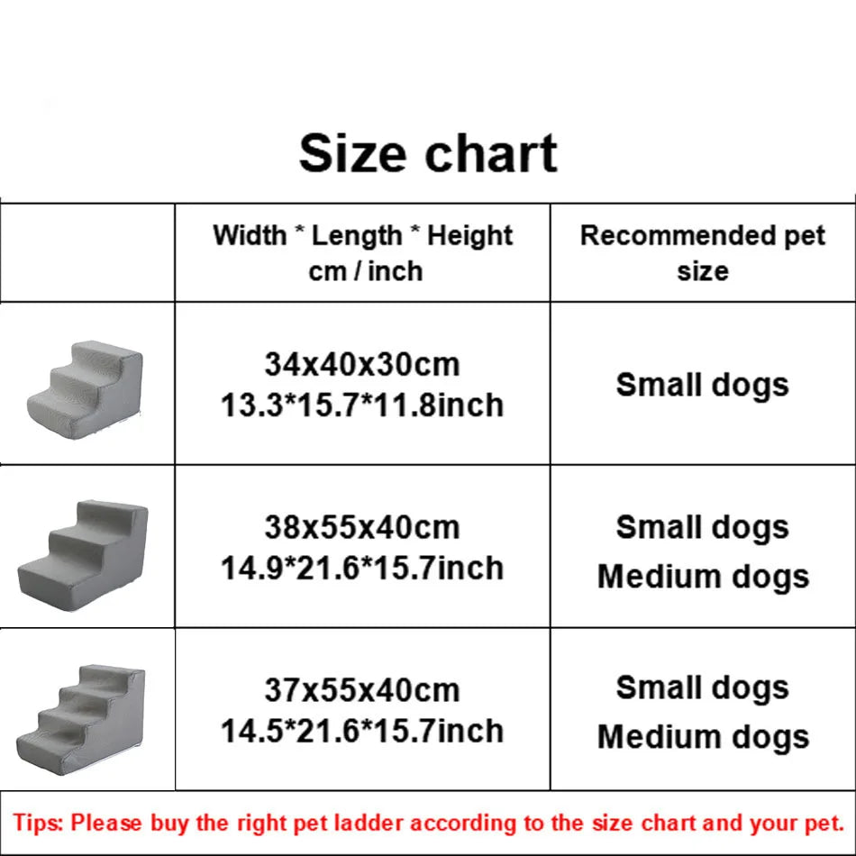 Orthopedic Pet Stairs for Dogs & Cats – Soft Foam, Non-Slip & Washable