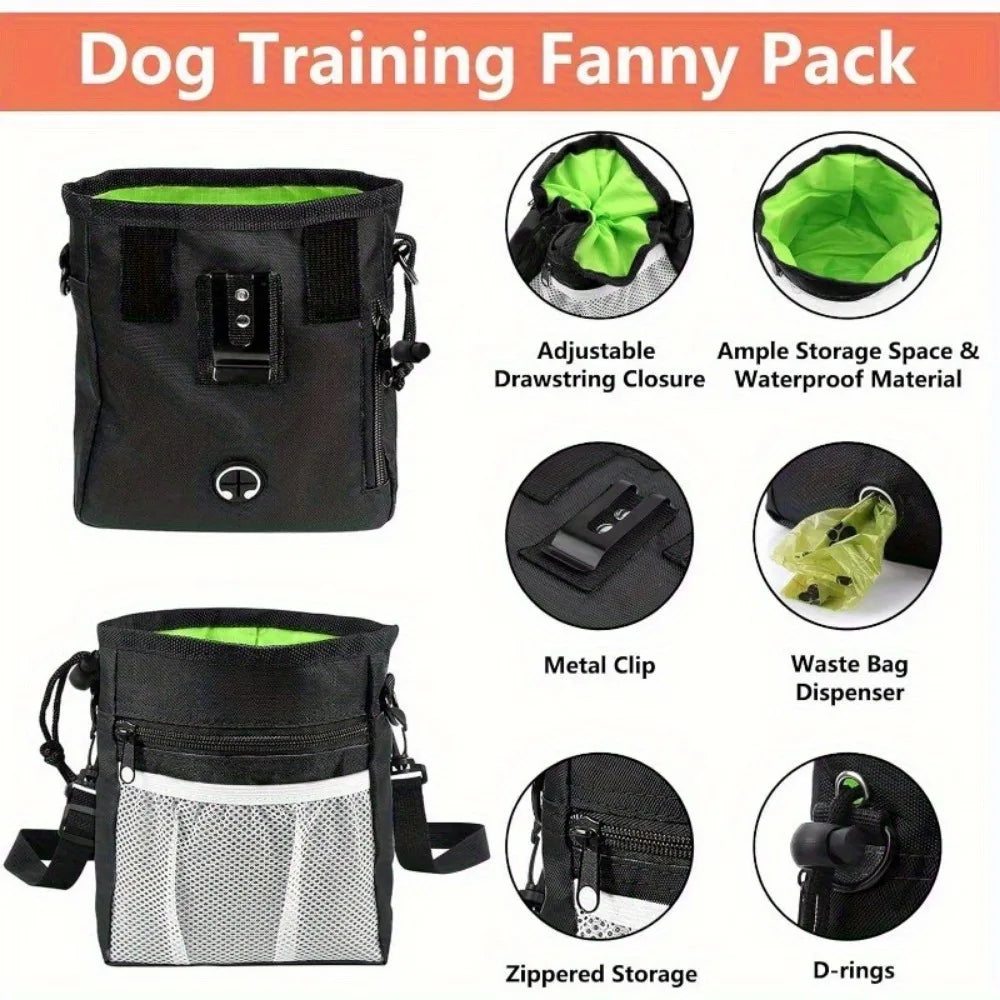 Professional Dog Training Kit with Treat Pouch, Clicker & Whistle