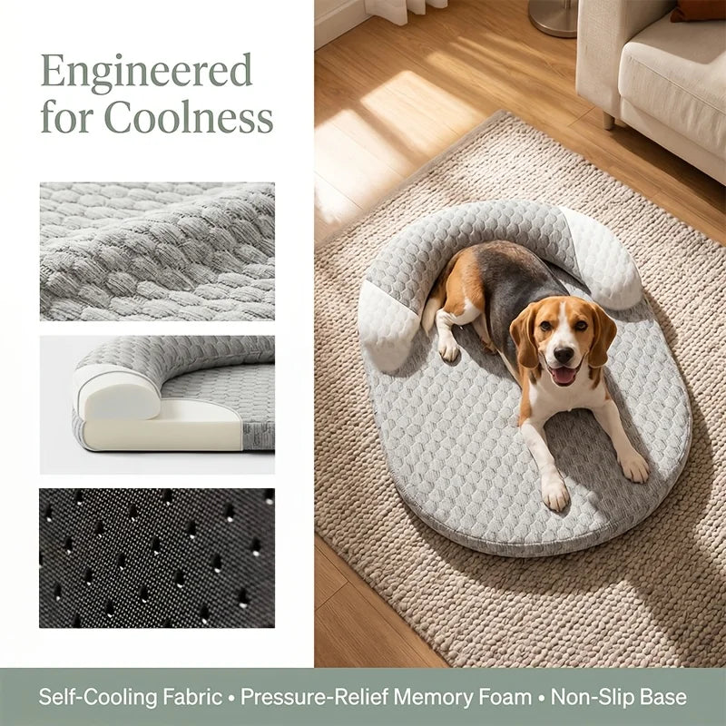Cooling Orthopedic Pet Bed for Dogs & Cats – Soft Washable Summer Mattress