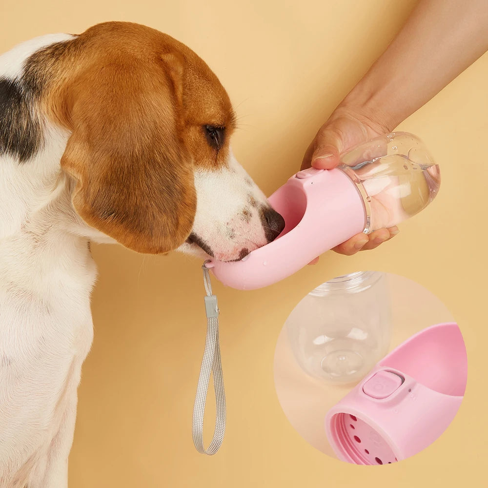 Leakproof Portable Pet Water Bottle with Built-In Travel Bowl