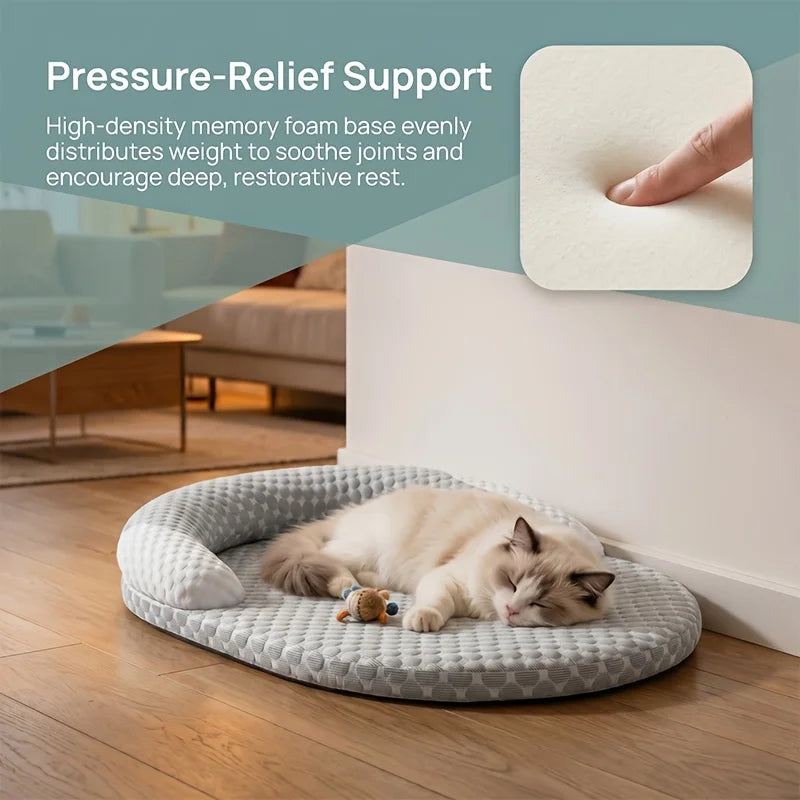 Cooling Orthopedic Pet Bed for Dogs & Cats – Soft Washable Summer Mattress