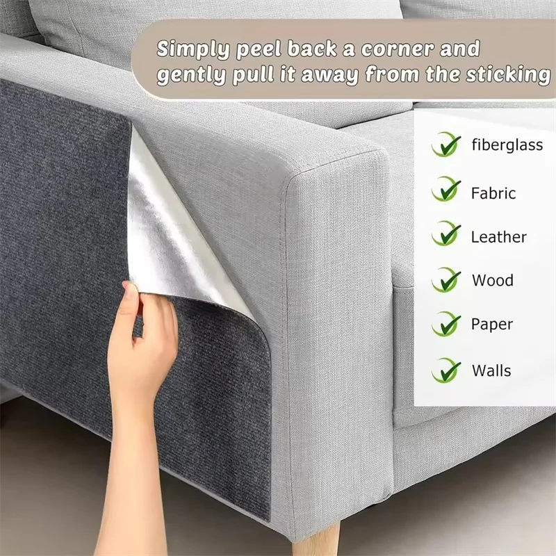 Trim-to-Fit Cat Scratching Mat for Sofas & Furniture – Self-Adhesive Protector