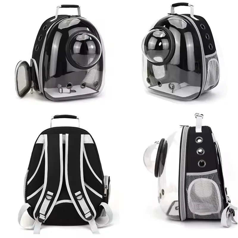 Ventilated Pet Carrier Backpack for Cats & Small Dogs – Transparent Travel Backpack