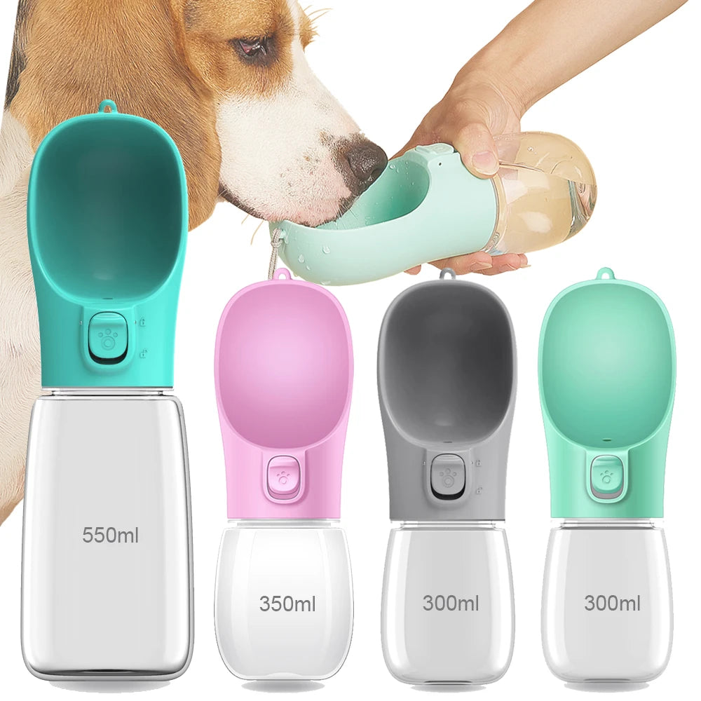 Leakproof Portable Pet Water Bottle with Built-In Travel Bowl