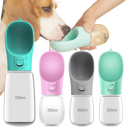 Leakproof Portable Pet Water Bottle with Built-In Travel Bowl