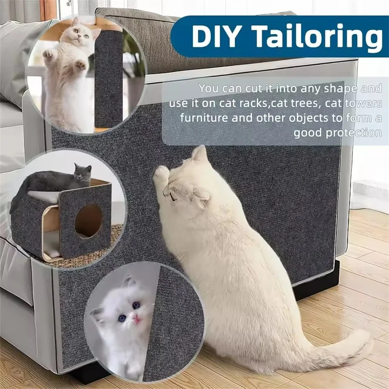 Trim-to-Fit Cat Scratching Mat for Sofas & Furniture – Self-Adhesive Protector