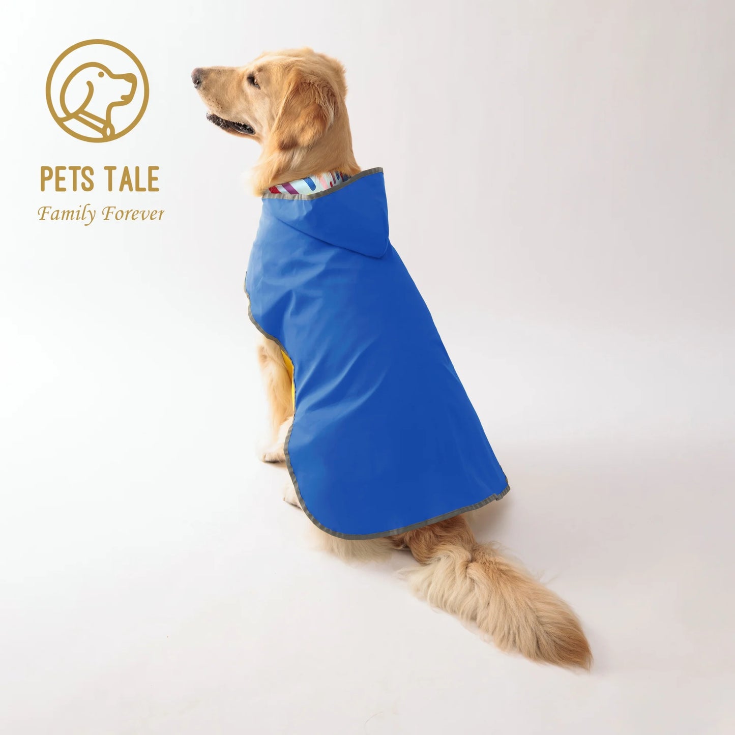 Reversible Waterproof Dog Raincoat – Double-Layer Hooded Jacket