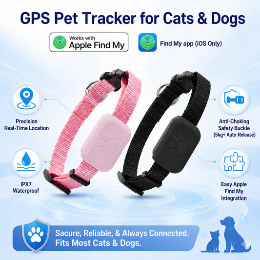 Apple Find My GPS Pet Tracker Collar for Dogs & Cats