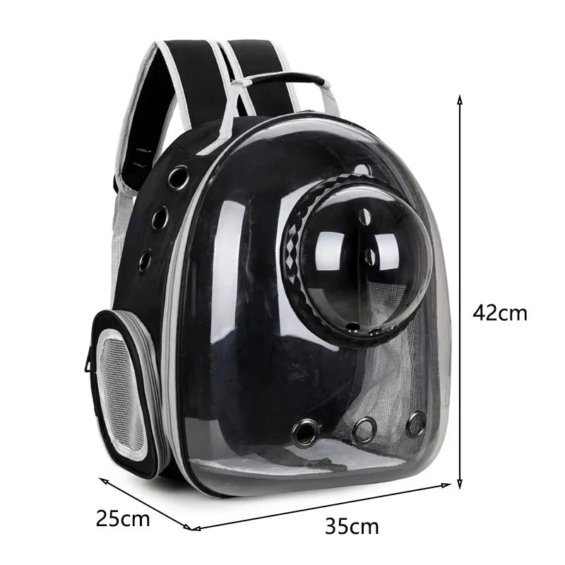 Ventilated Pet Carrier Backpack for Cats & Small Dogs – Transparent Travel Backpack